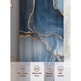 thumbnail image 6 of Abstract Art Sheer Curtains 84 Inches Long 2 Panels Simple Style Blue Gold Gradient Collage Art Light Filtering Semi Sheer Window Curtains Drapes for Bedroom Living Room 52"x84", 6 of 7