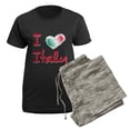 thumbnail image 5 of CafePress - I Love Italy Women's Dark Pajamas - Women's Short Sleeve Print T-Shirt and Pants Dark Cotton Pajama Set, 5 of 7