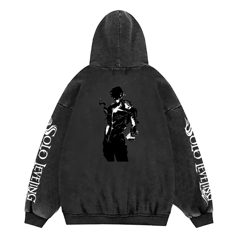 Sweat à Capuche Anime Solo Leveling - Unisexe Streetwear - Manches Longues - Taille Asian Fit