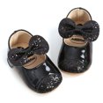 thumbnail image 7 of Jxzom Infant Baby Girls First Walkers Princess Shoes Solid PU Sequins Bow Lace Up Glitter Crib Sole Sneaker, 7 of 7