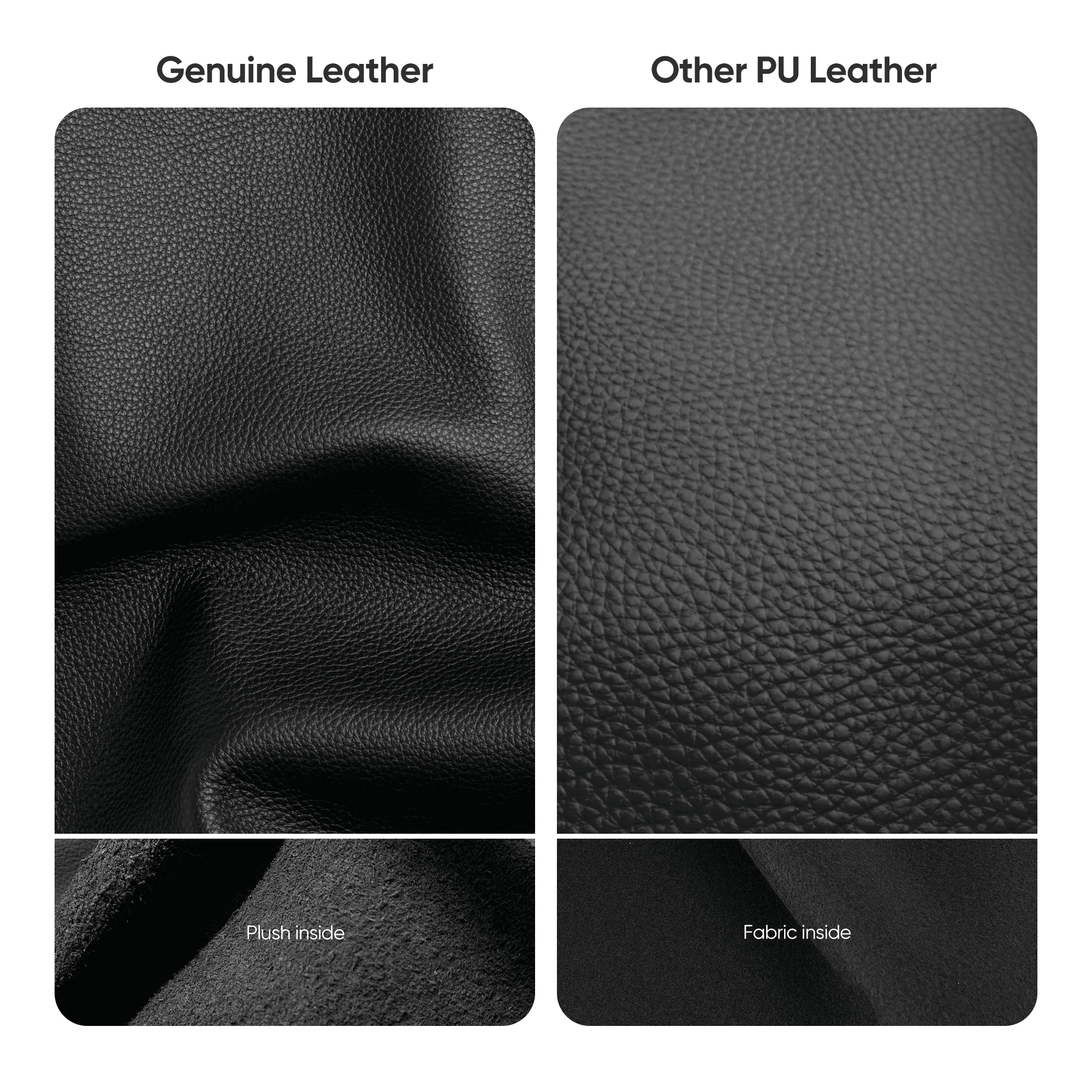 Cottinch Ribbed Office Chair High Back Genuine Leather Ergonomic Desk Chair with Arms, Adjustable Height Executive Conference Task Chair Swivel Chair for Home Office, Black