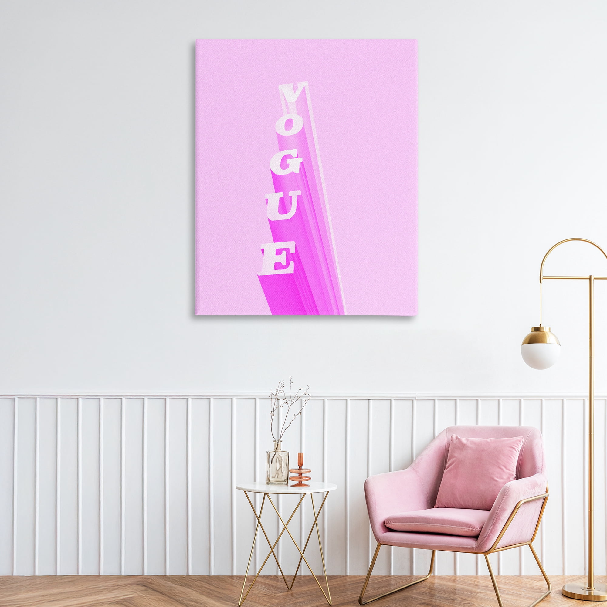 Stupell Industries Pink Vertical Glam Lettering Canvas Wall Art, design by Ziwei Li