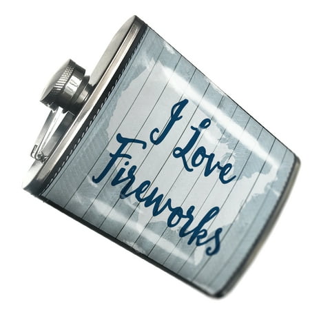 

NEONBLOND Flask I Love Fireworks Fourth of July USA