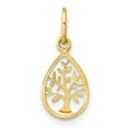 thumbnail image 6 of Auriga Fine Jewelry 14K Yellow Gold Polished Teardrop Tree Of Life Pendant for Women (L-14 mm, W-7 mm), 6 of 7