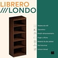 thumbnail image 4 of Librero con 5 Repisas para Libros, Revistas y Decoración de Madera para Sala, Recamara o Estudio. Estanteria Londo con Altura de 175 cm. Bookshelf Decor. Bookcase Wood, 4 of 5