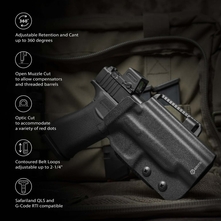 GRITR OWB Kydex Right Hand Gun Holster Compatible with Glock 48