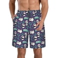 thumbnail image 2 of Uemuo Bamboo Panda Pattern Men's Swim Trunks Hawaiian Beach Bathing Suit Swimsuits Beach Quick-Dry Shorts with Pockets-Small, 2 of 9