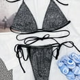 thumbnail image 4 of Women Swimwear 2Pcs/Set Swim Pool Matching Triangle Bottoms Attractive Two-pieces Bikini Set, 4 of 5