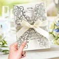 thumbnail image 3 of 50PCS Pink Wedding Invitation Greeting Card Card Laser Hollow Invitation, 3 of 7
