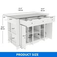 thumbnail image 5 of Dextrus Kitchen Island with Drop Leaf & Power Outlets, Kitchen Island Cart with Doors & Drawers, White, 5 of 9