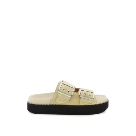 

Ganni Suede Double Strap Slides