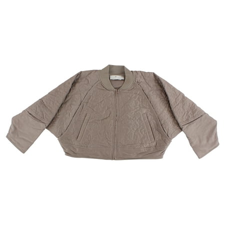 - Adidas Womens Yoga Quilted Bomber Natural Grey