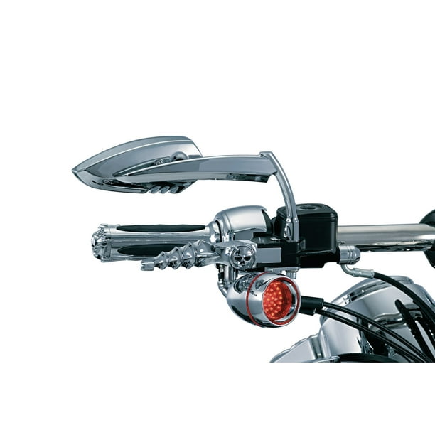 Kuryakyn 1449 Motorcycle Handlebar Accessory: Scythe Blade Rear View Side  Mirrors for Harley-Davidson Motorcycles, Chrome, 1 Pair