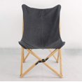 thumbnail image 3 of Canvas and Bamboo Butterfly Chair - Black - 2 Piece Set, 3 of 8