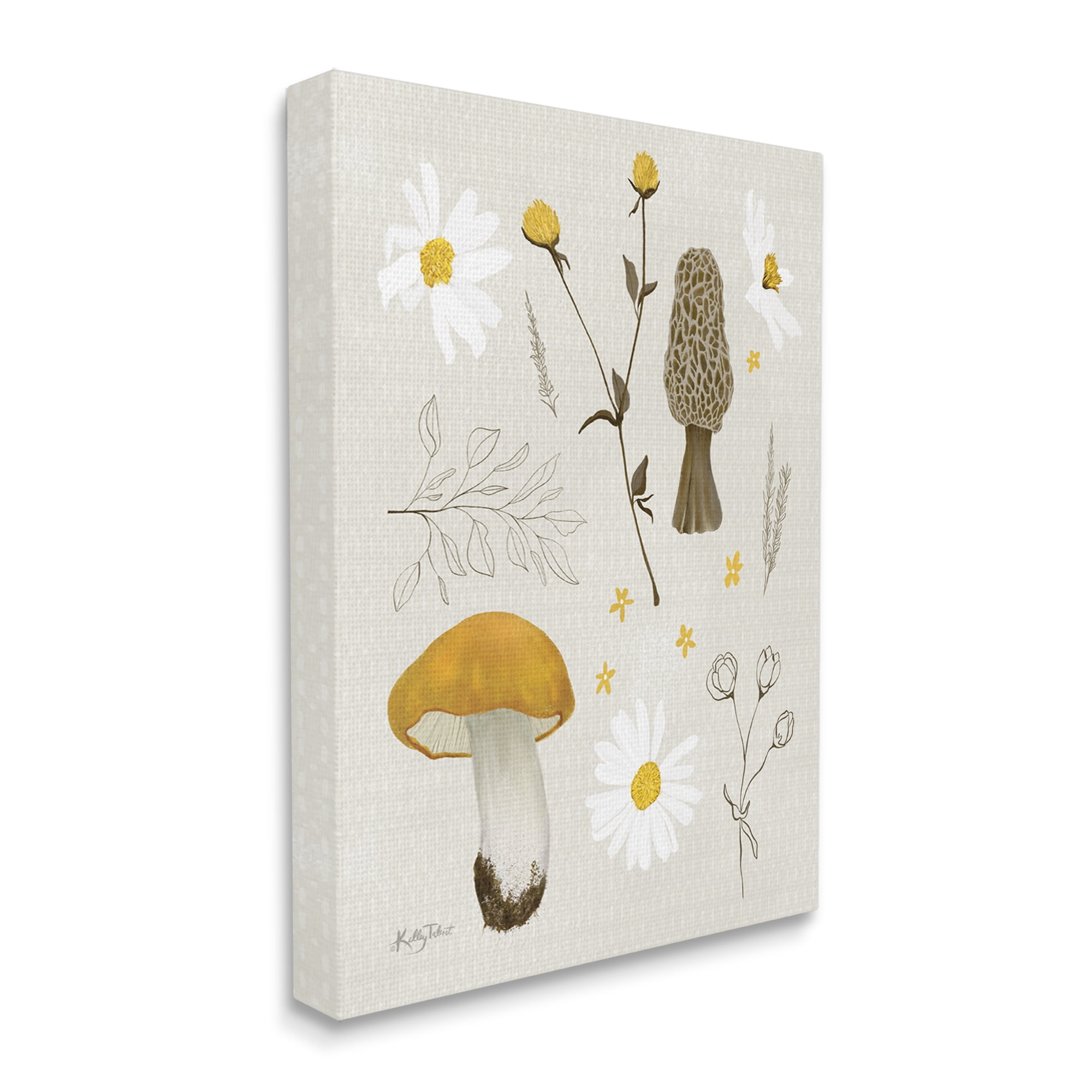Stupell Industries Autumn Foliage Assortment Wild Mushrooms Flowers Plants,36 x 48, Design by Kelley Talent