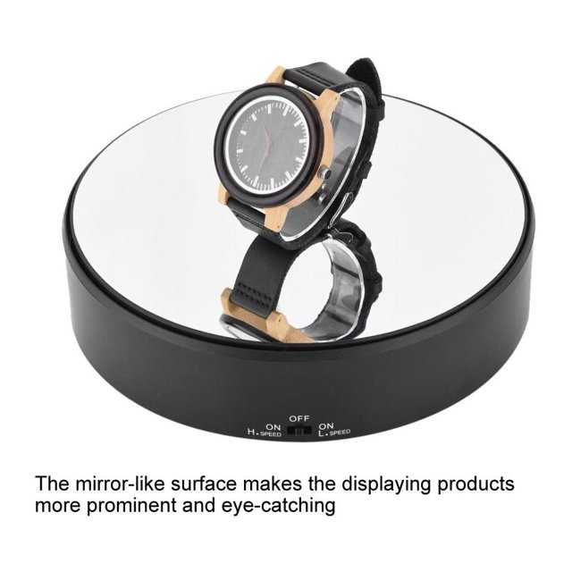 Sonew Surface Miroir Support d'Affichage 360° Vitesse de Rotation Réglable Support de Bijoux, Support d'Affichage Rotatif, Support d'Affichage de Plateau Tournant