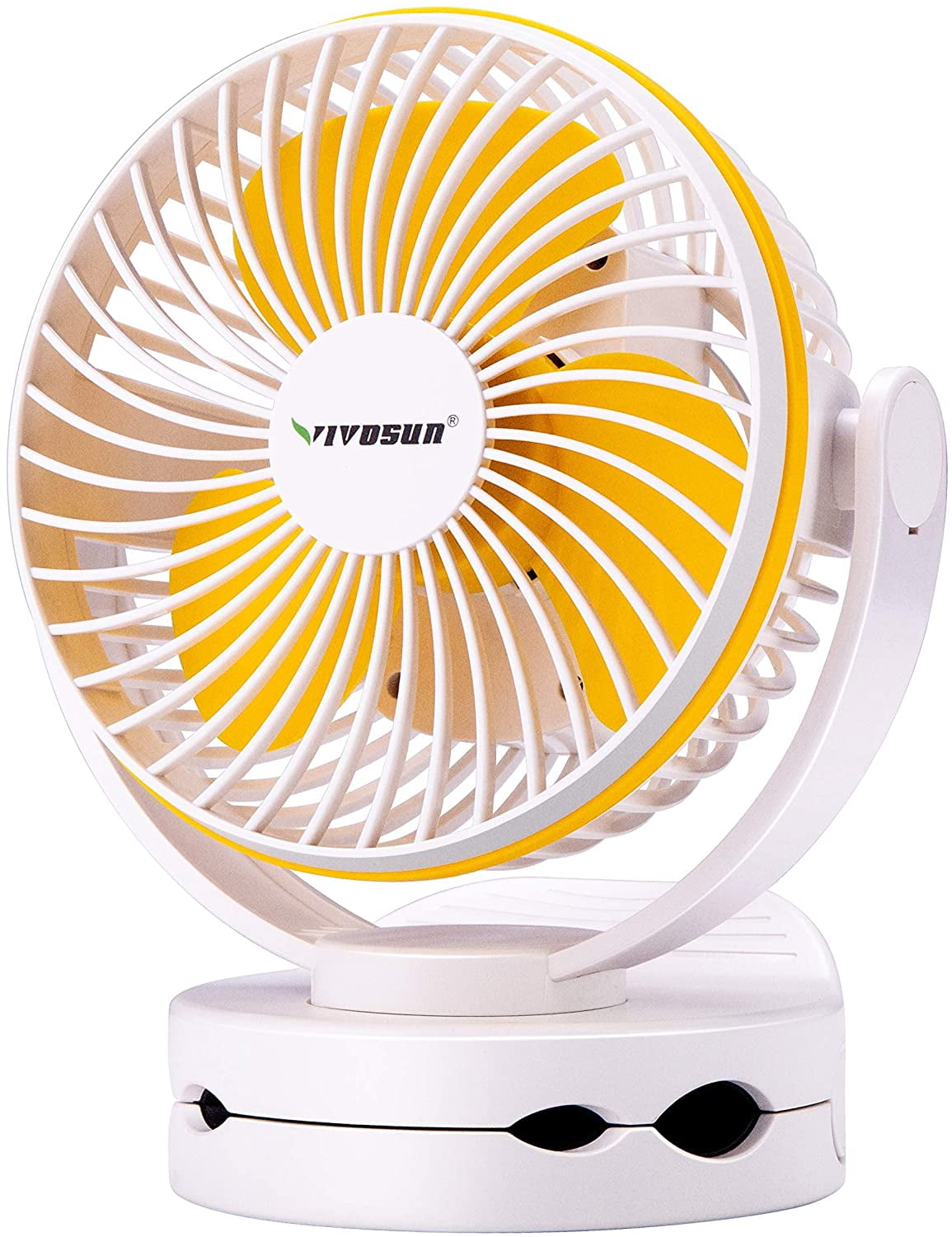 VIVOSUN 6700mAh USB Powered Clip Fan with Hanging Hook 4 Speeds 2 Level Light for Camp Baby Stroller Gym Home Office