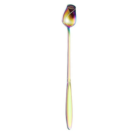 

danNing Long Handle Comfortable Grip Food Grade Coffee Teaspoon Stainless Steel Rose Flower Stirring Spoon Kitchen Gadgets