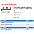 thumbnail image 2 of Right Exhaust Manifold - Compatible with 1996 - 2000 Chevy Tahoe 5.7L V8 1997 1998 1999, 2 of 2