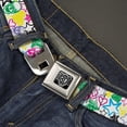 thumbnail image 2 of Buckle-Down Belt, Seatbelt Buckle Belt, Sketch Skull Star Heart White Multi Color, Youth 22 to 32 Inches, 2 of 8