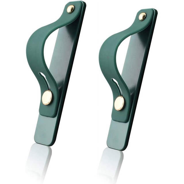 LAICAIW Removable and Reusable Cell Phone Grip Strap, Telescopic Finger Kickstand Bracket Universal Silicone Phone Holder Stand and Portable Finger Loop for Most Smartphones Case (Dark Green)