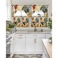 thumbnail image 5 of Retro Rooster Kitchen Curtains Sets 24 Inch Length with Valance, Sunflower Watercolor Farmhouse Animals Swag Valances and Tiers Curtain Set Drapes Swag Curtains for Living Room, Bathroom, Bedroom, 5 of 6