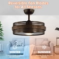 thumbnail image 6 of Parrot Uncle 21" Industrial 3-Blade Drum Ceiling Fan with Remote and LED Light, 3000K LED Ceiling Fan, 6 of 13