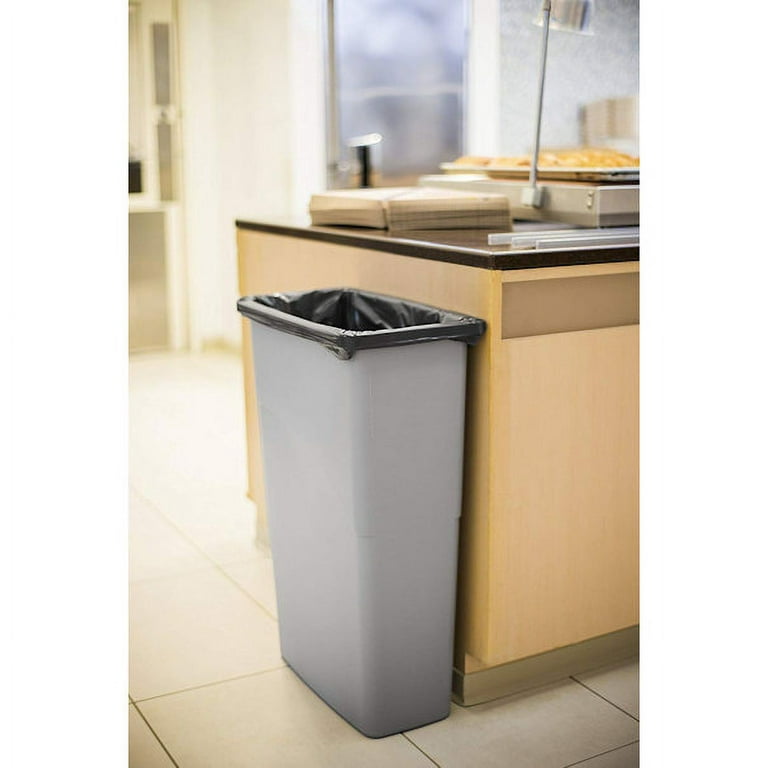 Global Industrial Slim Trash Container, 23 Gallon, Gray