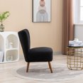 thumbnail image 4 of Modern Armless Accent Chair, Boucle Upholstered Slipper Chair,  Cozy Curved Wingback Side Chair for Bedroom Living Room Office Cafe Lounge Hotel, Black, 4 of 9