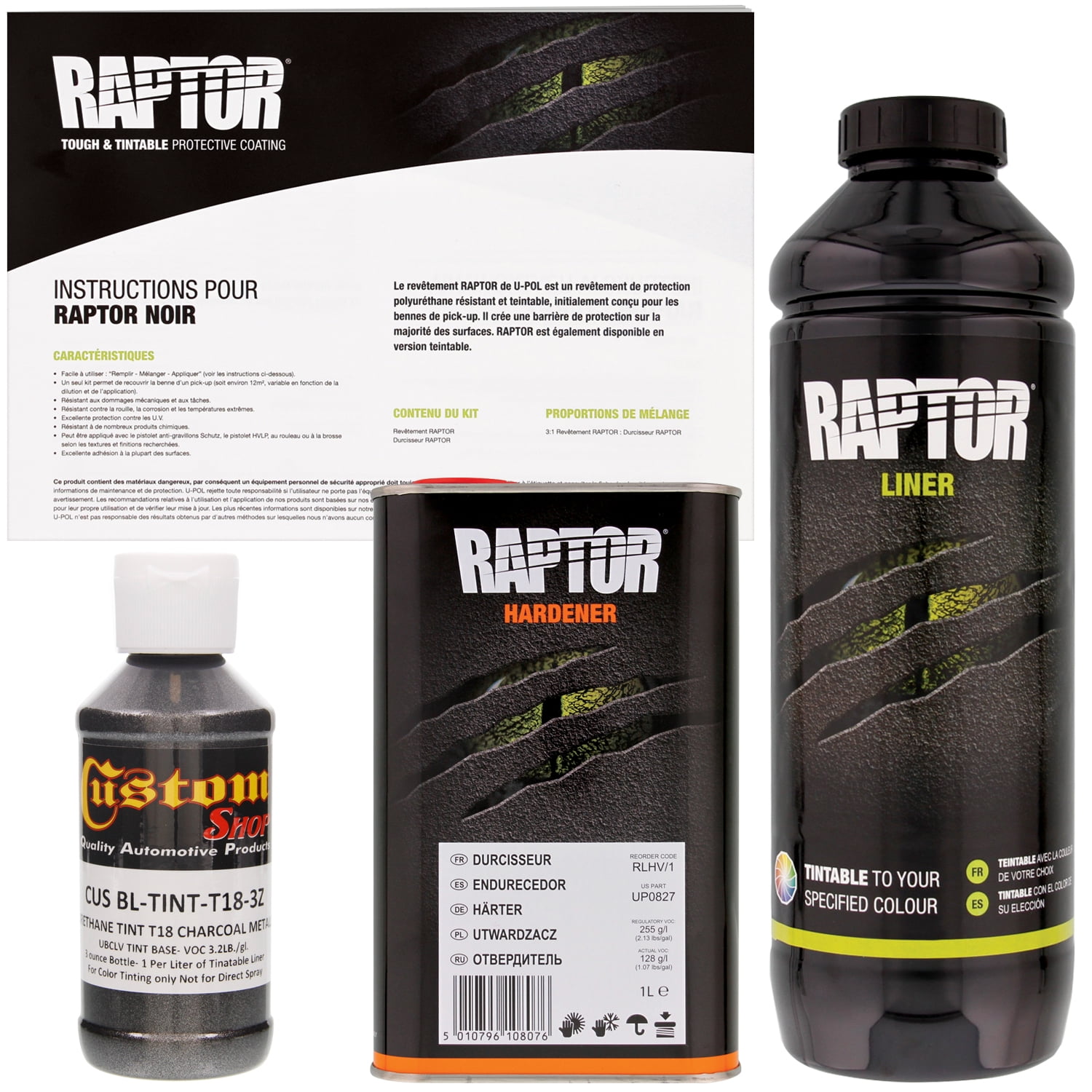 Raptor Charcoal Metallic Urethane SprayOn Truck Bed Liner,1 Liter