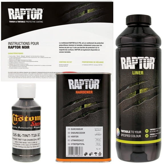 Raptor Charcoal Metallic Urethane Spray-On Truck Bed Liner,1 Liter