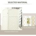 thumbnail image 5 of HOMCOM 4 Panel Room Divider, 6' Tall Folding Privacy Screen, Hand-Woven Freestanding Wood Partition for Home Office, Bedroom, White, 5 of 9