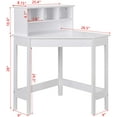 thumbnail image 2 of UTEX Easy Assemble School Corner Desk with Shelf, Drawer, Reversible Hutch - Kids White Table, 2 of 7