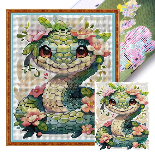 Kit Punto Cruz Con Hilo Algodón Ecológico Bordado Parcial 14CT 40x51cm