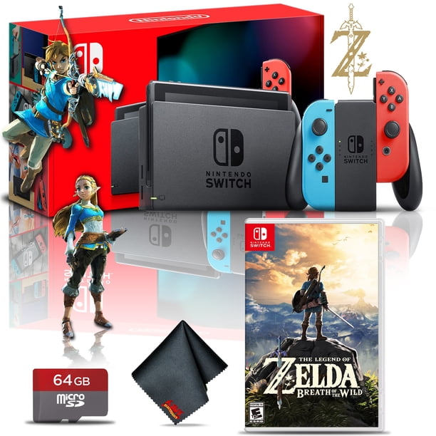 Nintendo Switch (Neon Blue/Red) with Zelda: Breath of the Wild and