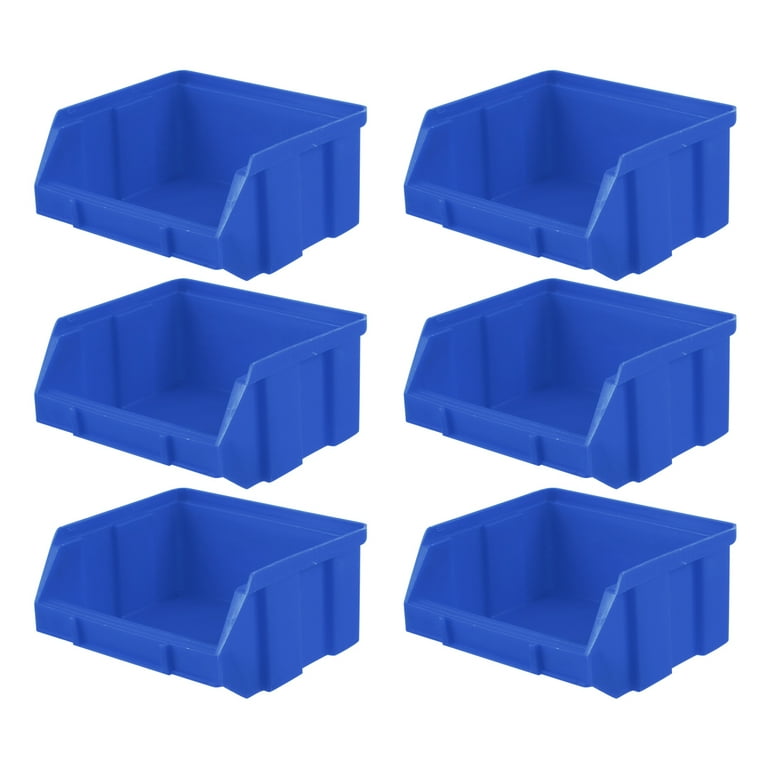 AERCANA Tool bins Garage Storage Bins Small Parts Container Stacking  storage bin Wall mounted storage bins(Blue,pack of 12)