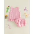 thumbnail image 6 of Baby Girls First Birthday Outfit One Ice Cream Embroidery Tank Tops Ruffle Blommer Shorts Gifts Set Summer Smash Cake Clothes 6 12 18M, 6 of 10