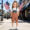 thumbnail image 5 of Kids American Flag Bibs Overalls Boys Girls 4th of July Outfits Adjustable Straps Coveralls Patriotic Romper Jumpsuit, 5 of 6