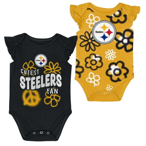 Girls Newborn & Infant Outerstuff Pittsburgh Steelers The Sunshine Two-Piece Bodysuit Set