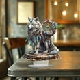 thumbnail image 2 of Yooshoverk White Wolf Dreamcatcher Figurine 2D Durable for Living Room Desk Decor, 2 of 7