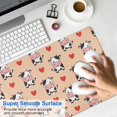 thumbnail image 4 of Long Mouse Pads for Desk,Beige Cow Heart Pattern Desk Mats on Top Of Desks, Desk Mouse Pad Extra Large with 3mm Non-Slip Base and Stitched Edge for Gaming,Office,Work,Home 31.5"x11.8", 4 of 6