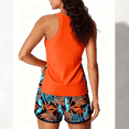 thumbnail image 7 of JoveMarine Women's Two Piece Sport Swimsuit Tankini Set with Swim Shorts Printed Athletic Beach Bathing Suit Bathing Suit For Womens Swimsuits Saffron XL, 7 of 7