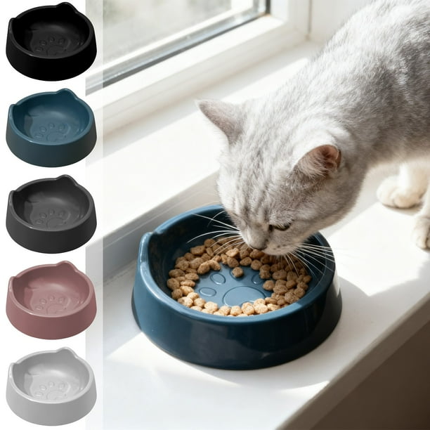Plato De Plástico Para Gatos Comedero para gatos de gran capacidad (18,5 x 15 x 6,3 cm), elevado, Rkxzt