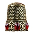 thumbnail image 3 of Dedal de costura de metal Sunnimix protector de dedos Cristal de oro, 3 of 8