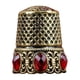 thumbnail image 3 of Dedal de costura, protector de dedos resistente para coser, estilo vintage Cristal de oro, 3 of 9