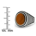 thumbnail image 4 of Men's Tiger Eye Sterling Silver Ring Oval Shaped Signet 17MM, 4 of 4
