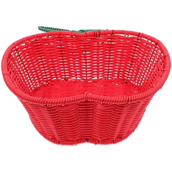 Hytrove Cesta Trenzada De Imitación Ratán Roja Para Almacenamiento De Y Organización Del Hogar