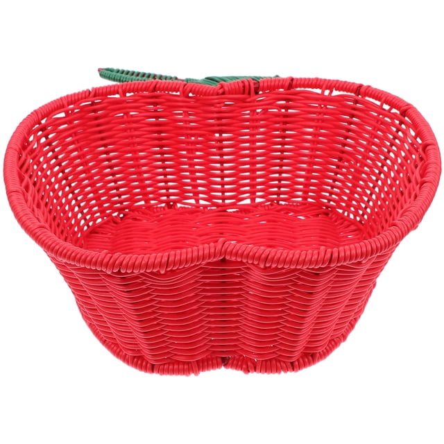 Hytrove Cesta Trenzada De Imitación Ratán Roja Para Almacenamiento De Y Organización Del Hogar