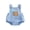 Blue, variant on Baby Boy First Birthday Romper Overalls Outfit One Years Old 1st Birthday Clothes Sleeveless Square Neck Animal Balloon Embroidery Bodysuit Playsuit