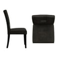 thumbnail image 3 of Weston Home Landen Keyhole Faux Leather Dining Side Chair, Black (Set of 2), 3 of 6
